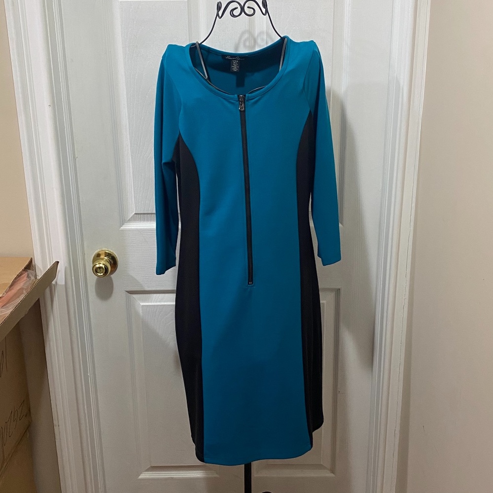 Kenneth Cole Black and Blue Color Block Work/Offic